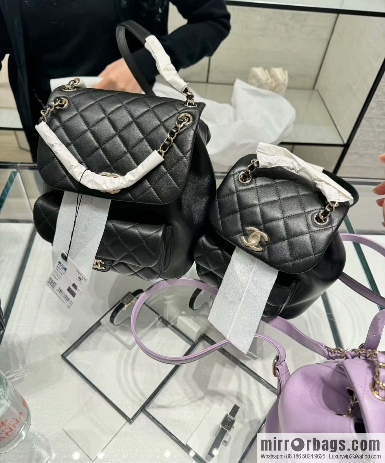 CHANEL new backpack, black, large AS3618.