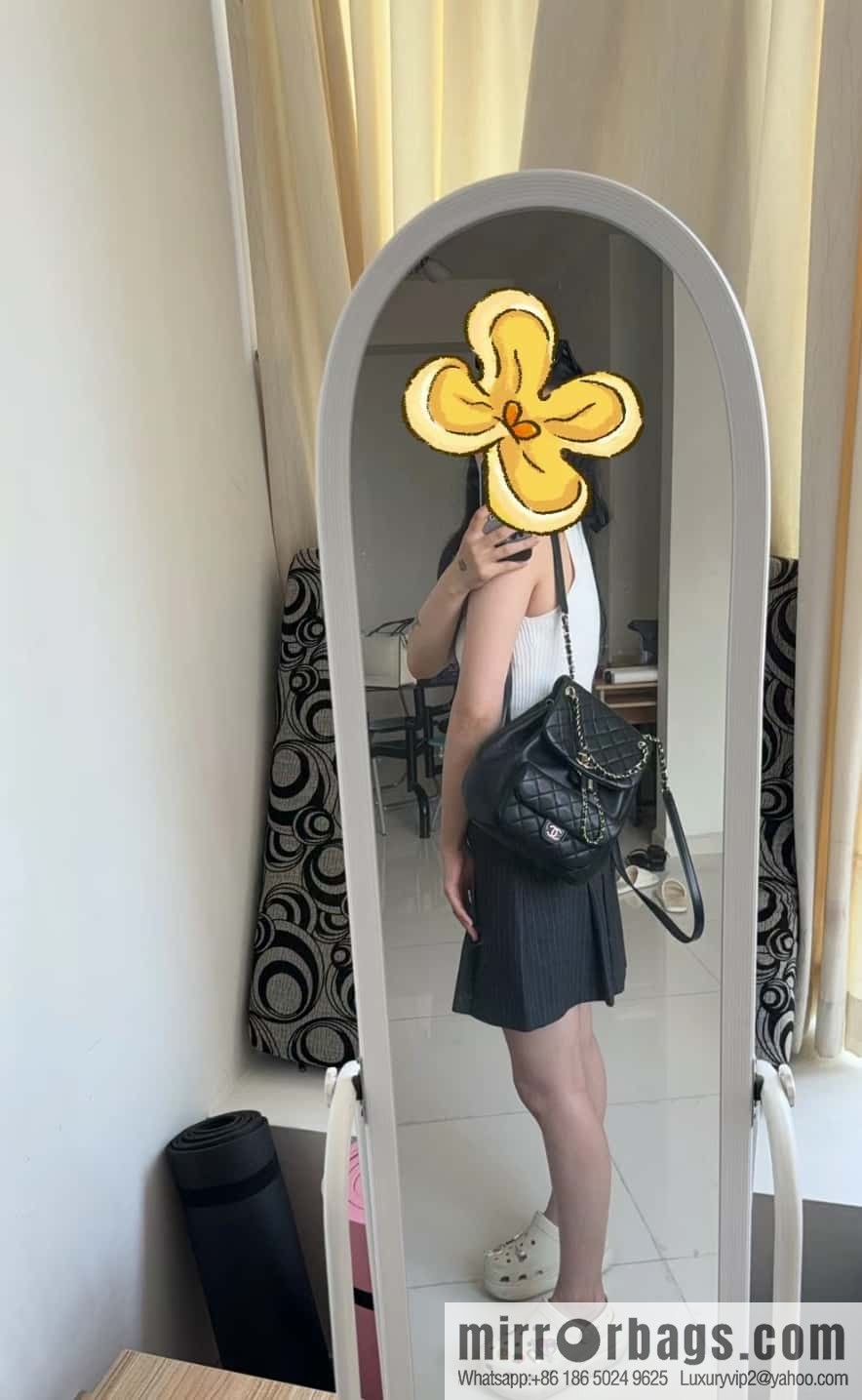 CHANEL new backpack, black, large AS3618.