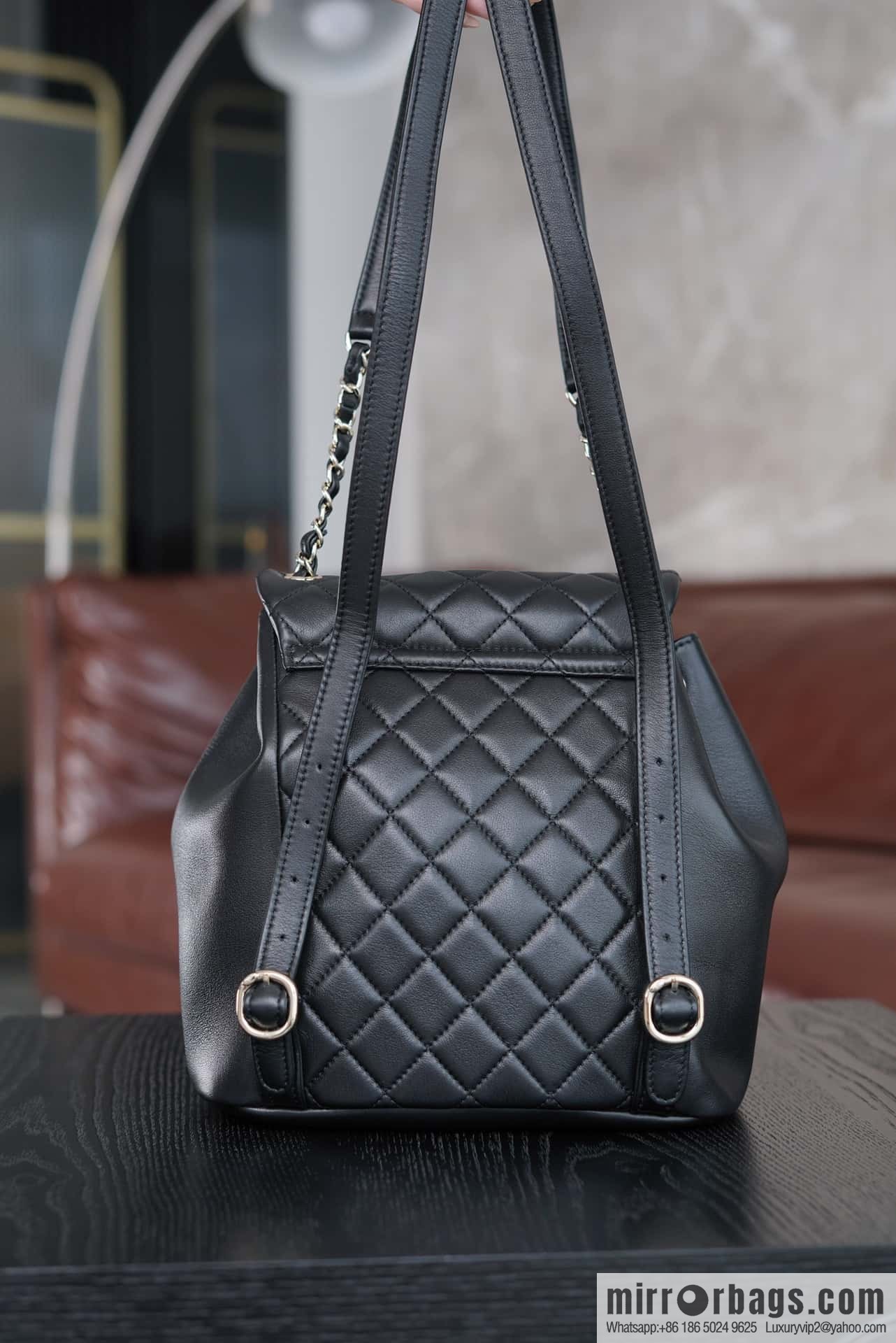 CHANEL new backpack, black, large AS3618.