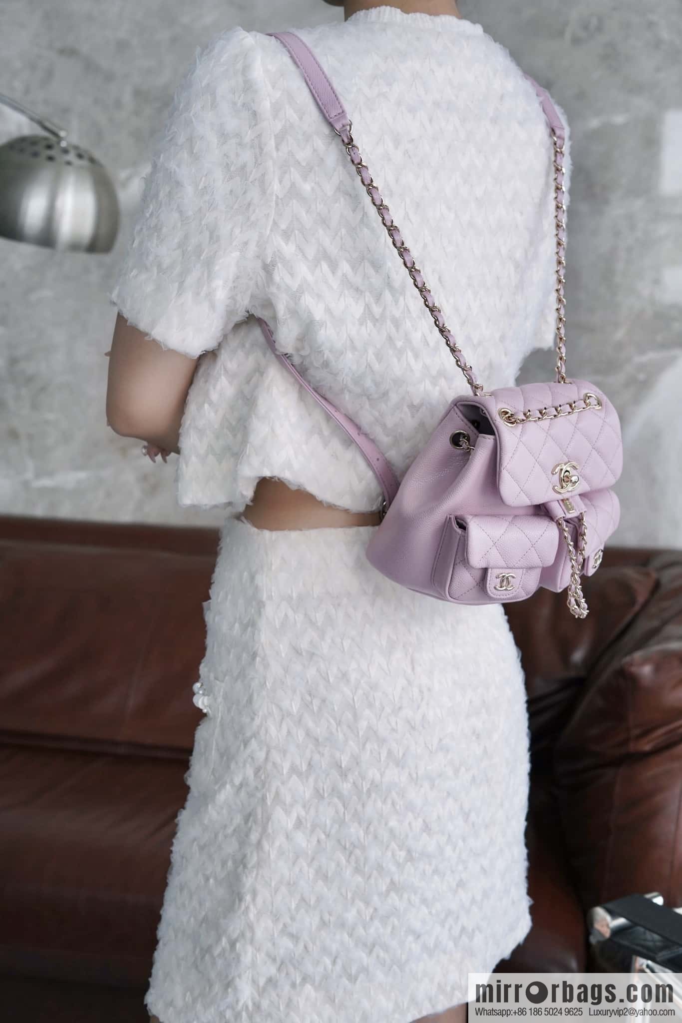 CHANEL Duma backpack, small, pink, genuine leather AS3787.