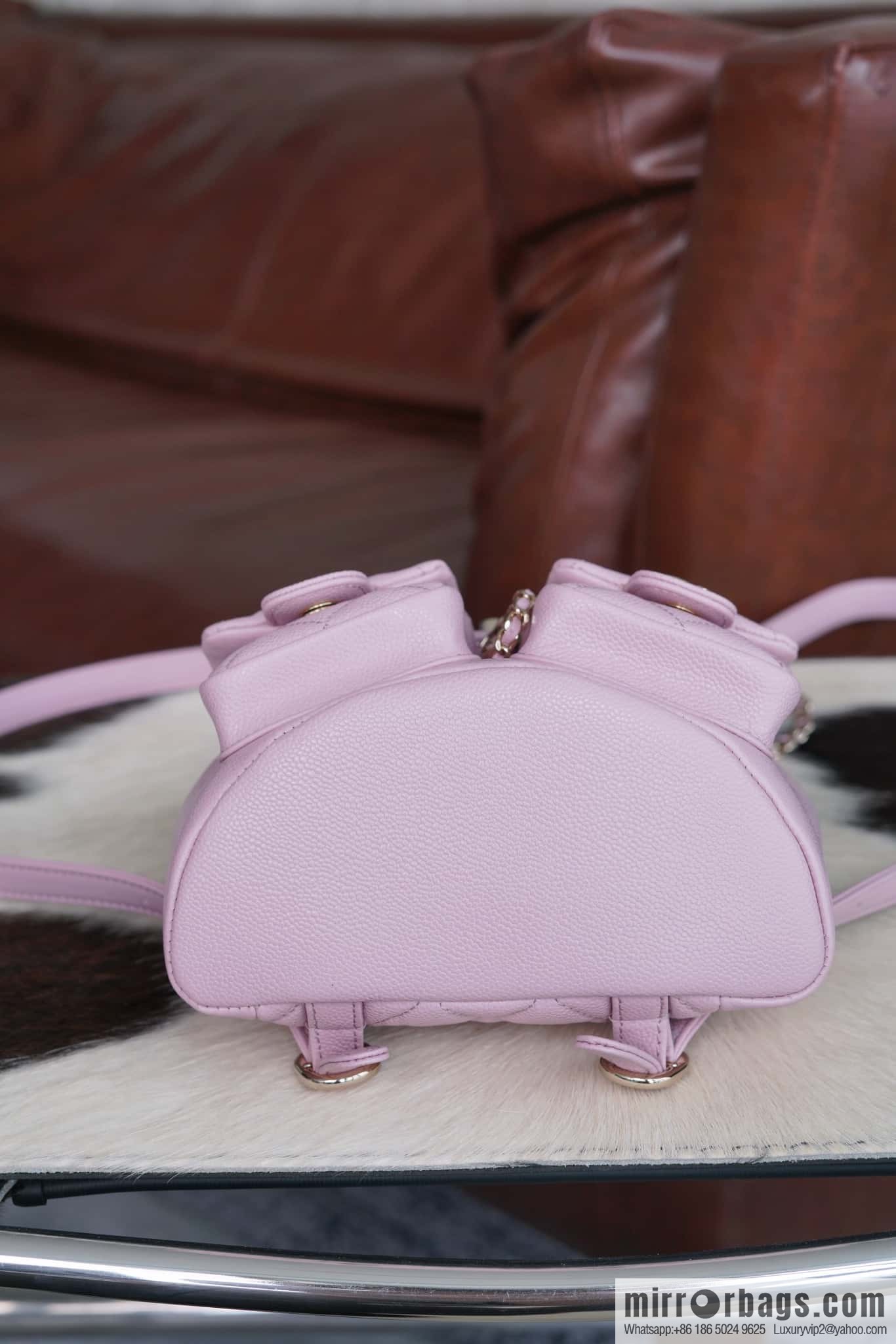 CHANEL Duma backpack, small, pink, genuine leather AS3787.