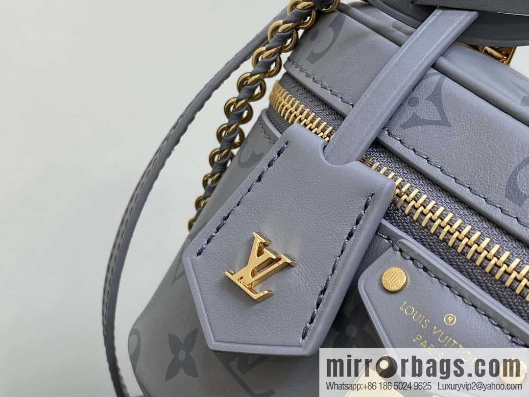 [Boutique‑grade] M12427 shark gray silk screen printing, full leather chain bag series Vanity Chain Pouch handbag