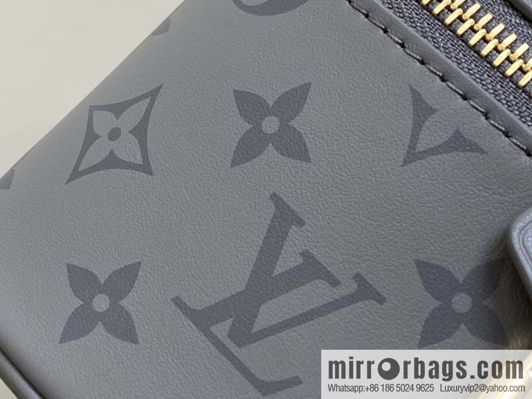 [Boutique‑grade] M12427 shark gray silk screen printing, full leather chain bag series Vanity Chain Pouch handbag