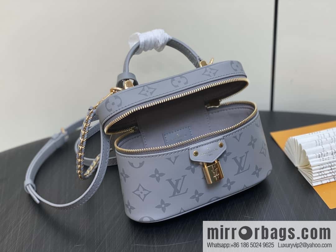 [Boutique‑grade] M12427 shark gray silk screen printing, full leather chain bag series Vanity Chain Pouch handbag