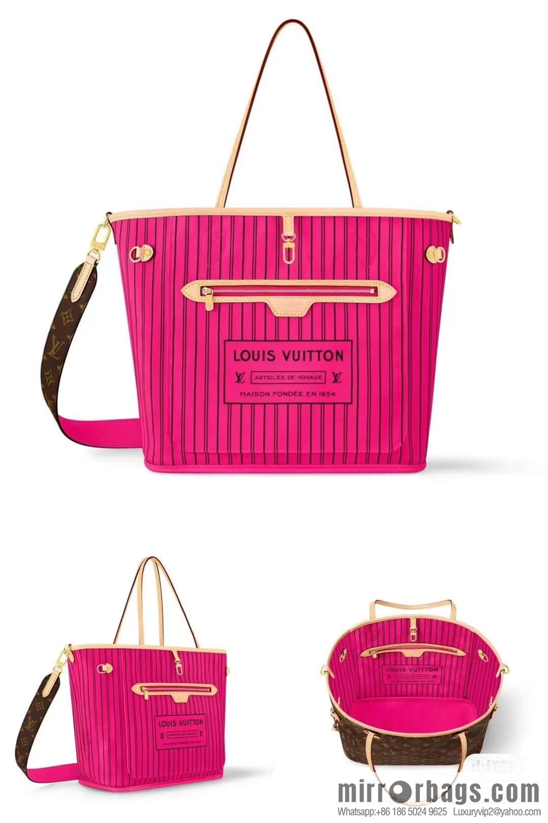 [Boutique‑grade] M12257 presbyopia plum red, available on both sides, variable code chip version, shopping bag series NEVERFULL medium handbag