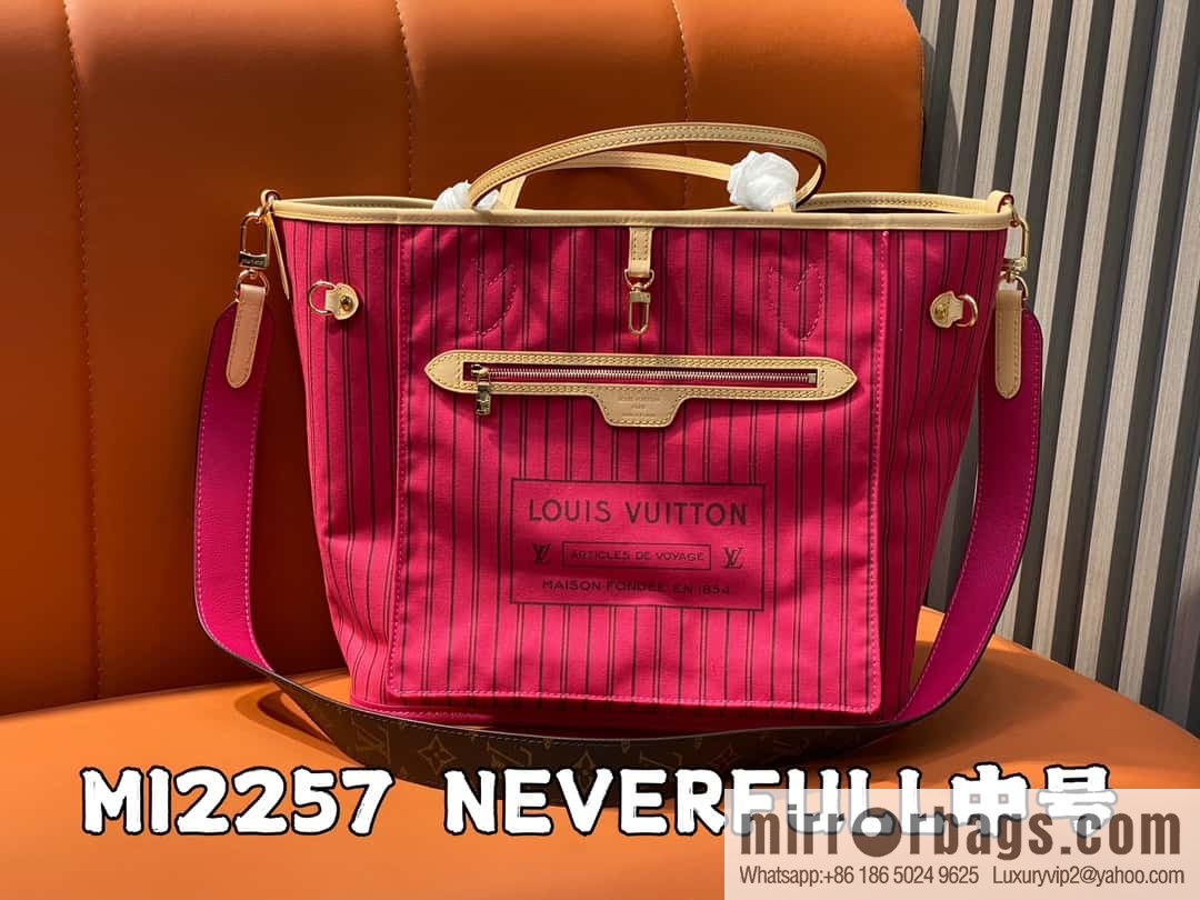 [Boutique‑grade] M12257 presbyopia plum red, available on both sides, variable code chip version, shopping bag series NEVERFULL medium handbag