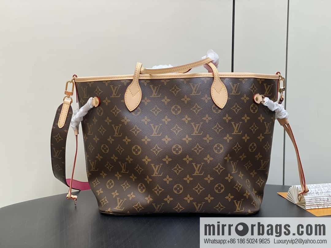 [Boutique‑grade] M12257 presbyopia plum red, available on both sides, variable code chip version, shopping bag series NEVERFULL medium handbag