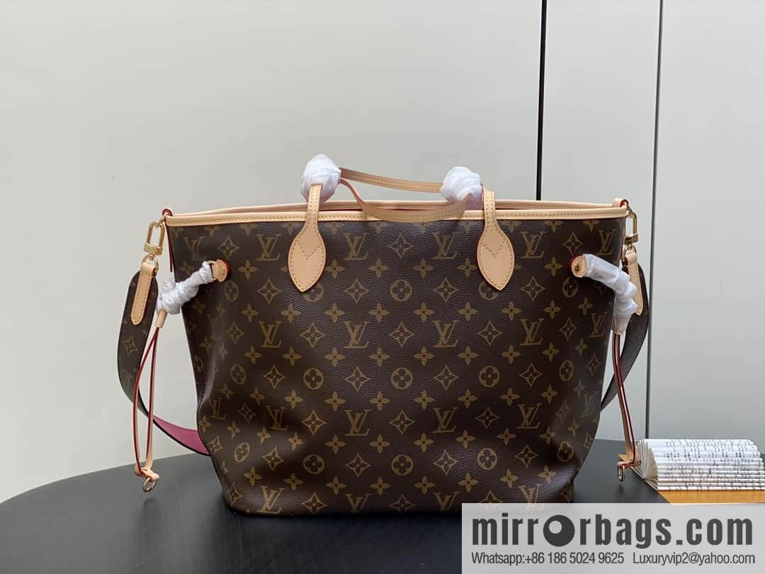 [Boutique‑grade] M12257 presbyopia plum red, available on both sides, variable code chip version, shopping bag series NEVERFULL medium handbag