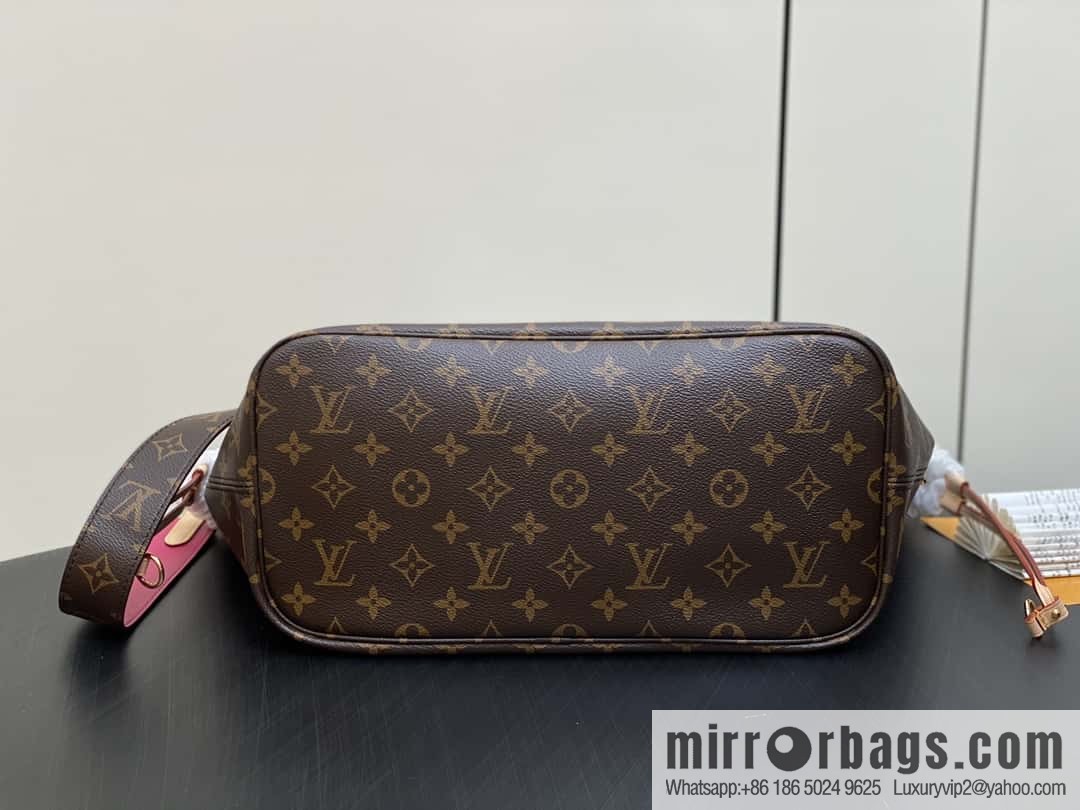 [Boutique‑grade] M12257 presbyopia plum red, available on both sides, variable code chip version, shopping bag series NEVERFULL medium handbag