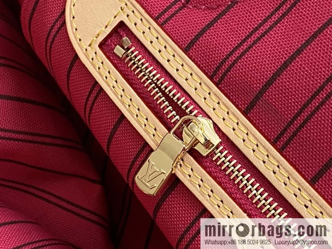 [Boutique‑grade] M12257 presbyopia plum red, available on both sides, variable code chip version, shopping bag series NEVERFULL medium handbag