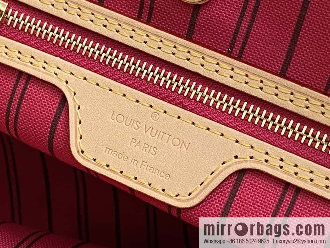 [Boutique‑grade] M12257 presbyopia plum red, available on both sides, variable code chip version, shopping bag series NEVERFULL medium handbag