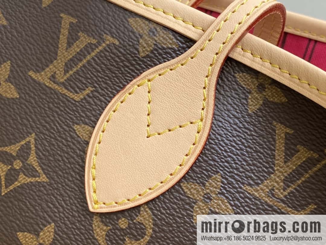 [Boutique‑grade] M12257 presbyopia plum red, available on both sides, variable code chip version, shopping bag series NEVERFULL medium handbag