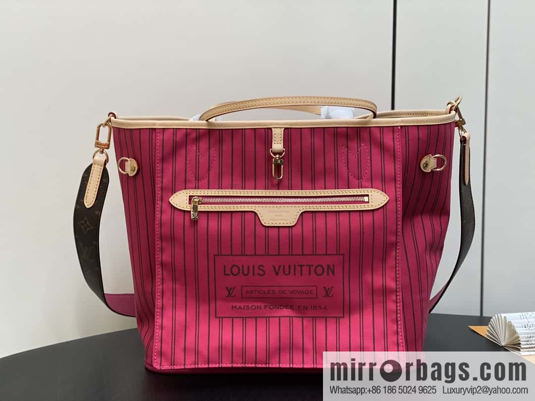 [Boutique‑grade] M12257 presbyopia plum red, available on both sides, variable code chip version, shopping bag series NEVERFULL medium handbag
