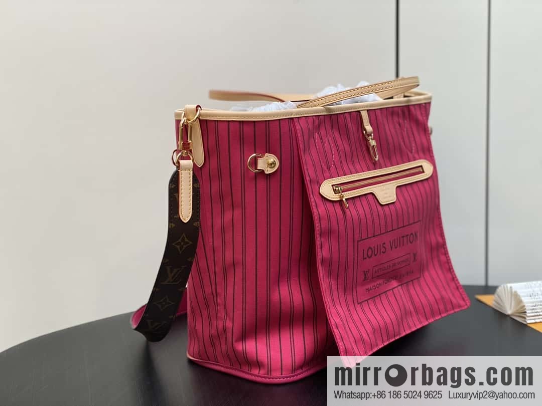 [Boutique‑grade] M12257 presbyopia plum red, available on both sides, variable code chip version, shopping bag series NEVERFULL medium handbag