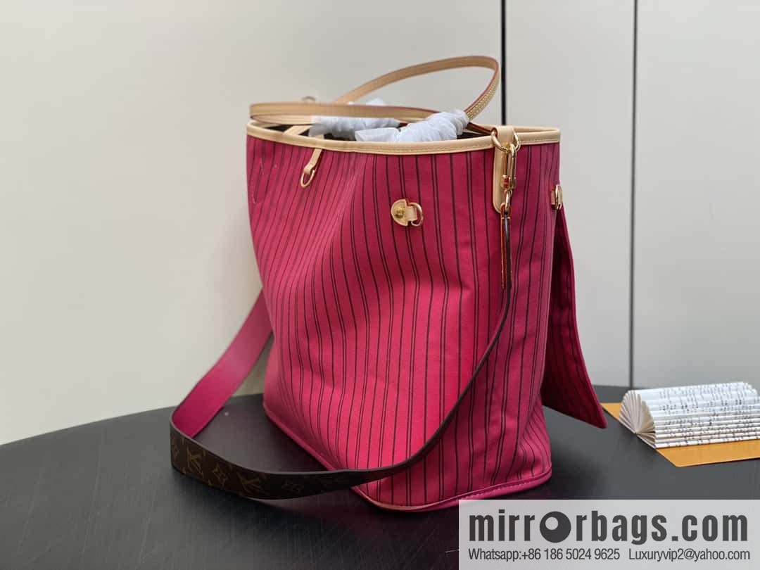 [Boutique‑grade] M12257 presbyopia plum red, available on both sides, variable code chip version, shopping bag series NEVERFULL medium handbag
