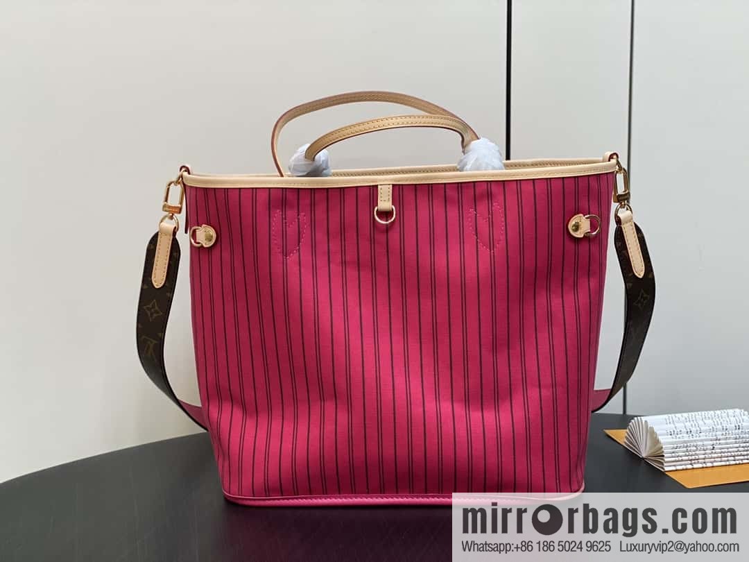 [Boutique‑grade] M12257 presbyopia plum red, available on both sides, variable code chip version, shopping bag series NEVERFULL medium handbag