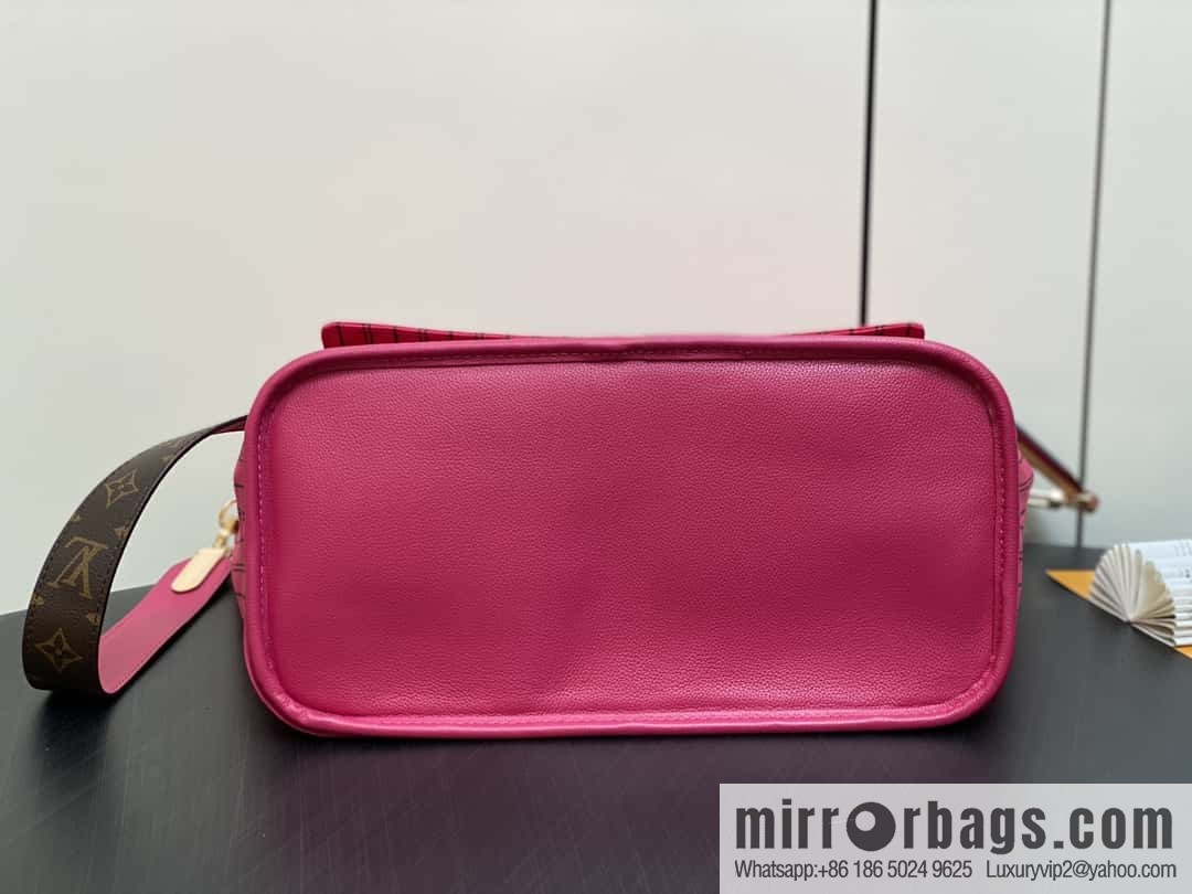 [Boutique‑grade] M12257 presbyopia plum red, available on both sides, variable code chip version, shopping bag series NEVERFULL medium handbag