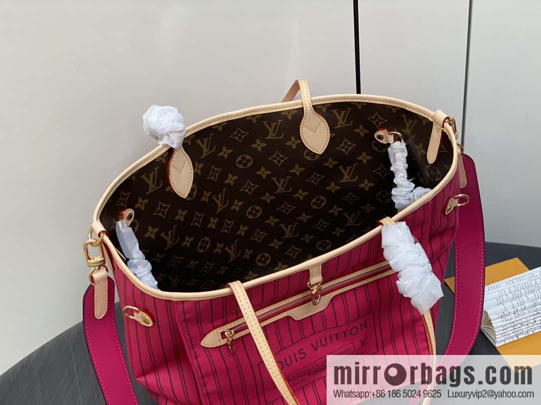 [Boutique‑grade] M12257 presbyopia plum red, available on both sides, variable code chip version, shopping bag series NEVERFULL medium handbag