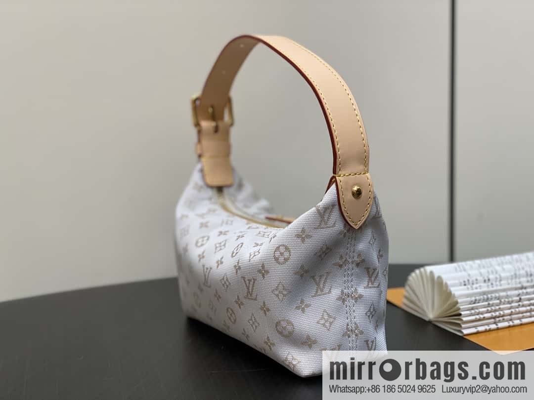 [Boutique‑grade] M12433 white, mini lunch box bag, moon bag series MINI MOON handbag