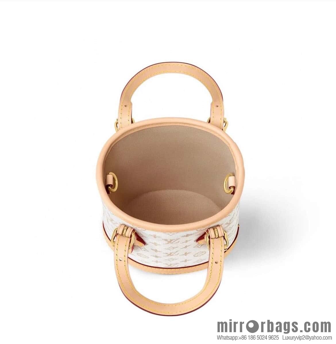 [Boutique‑grade] M12317 white denim, mini bucket bag series Nano Bucket Mini bucket handbag