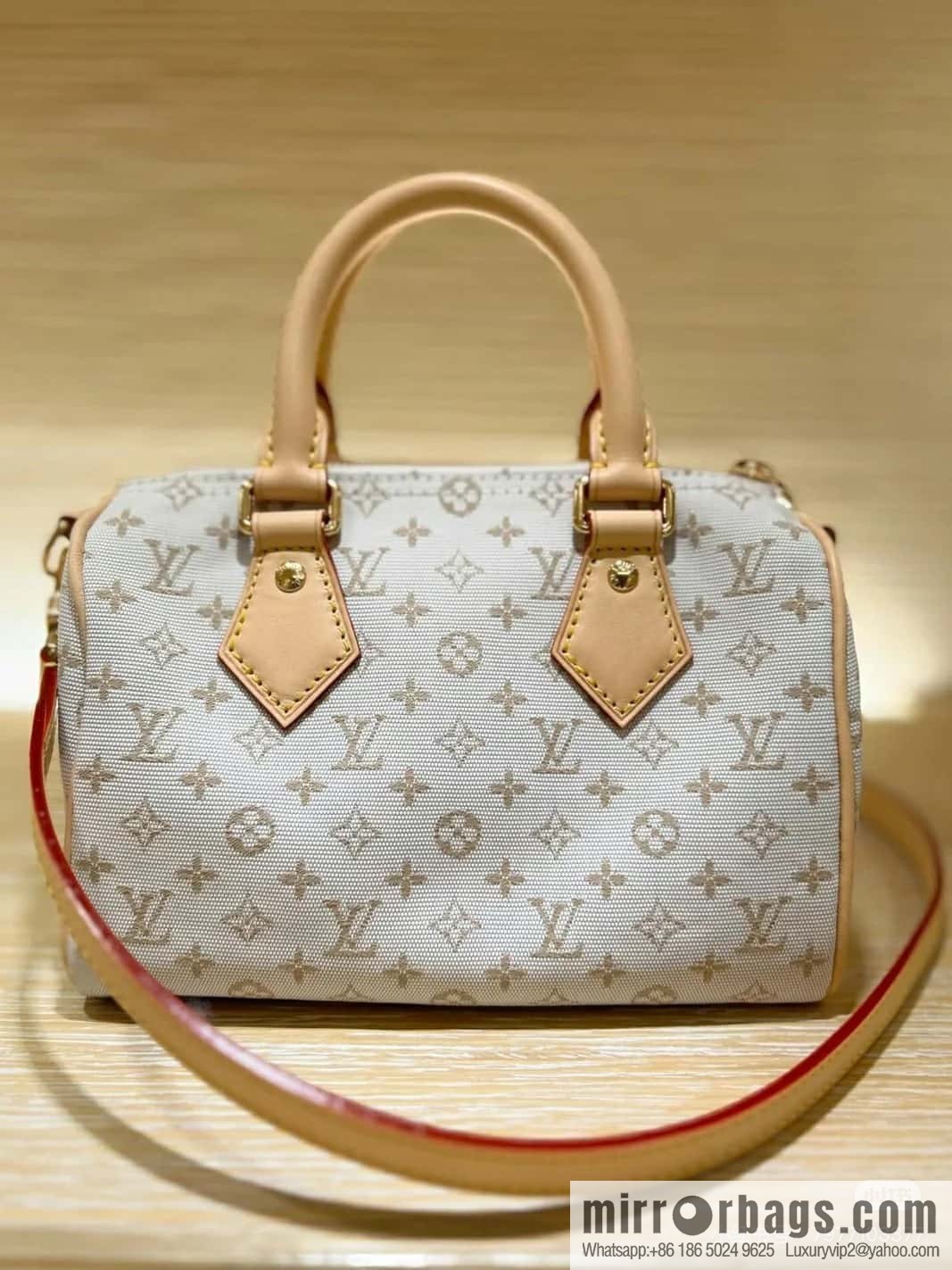 [Boutique‑grade] M12747 white denim, pillow bag speedy series Speedy Bandoulière 20 handbag