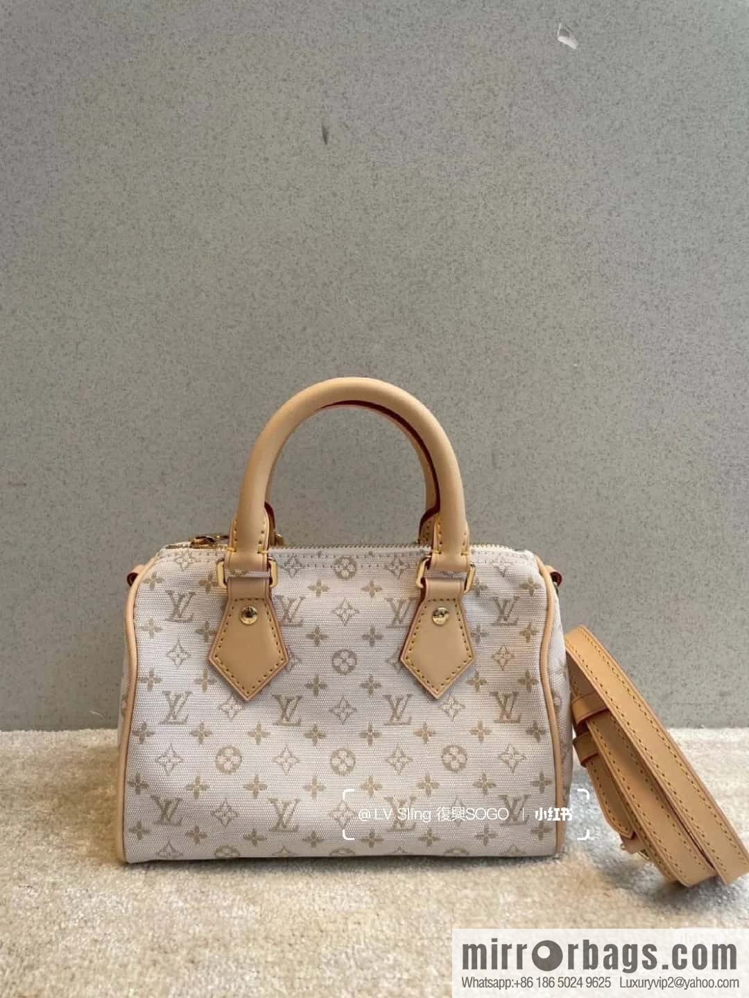 [Boutique‑grade] M12747 white denim, pillow bag speedy series Speedy Bandoulière 20 handbag