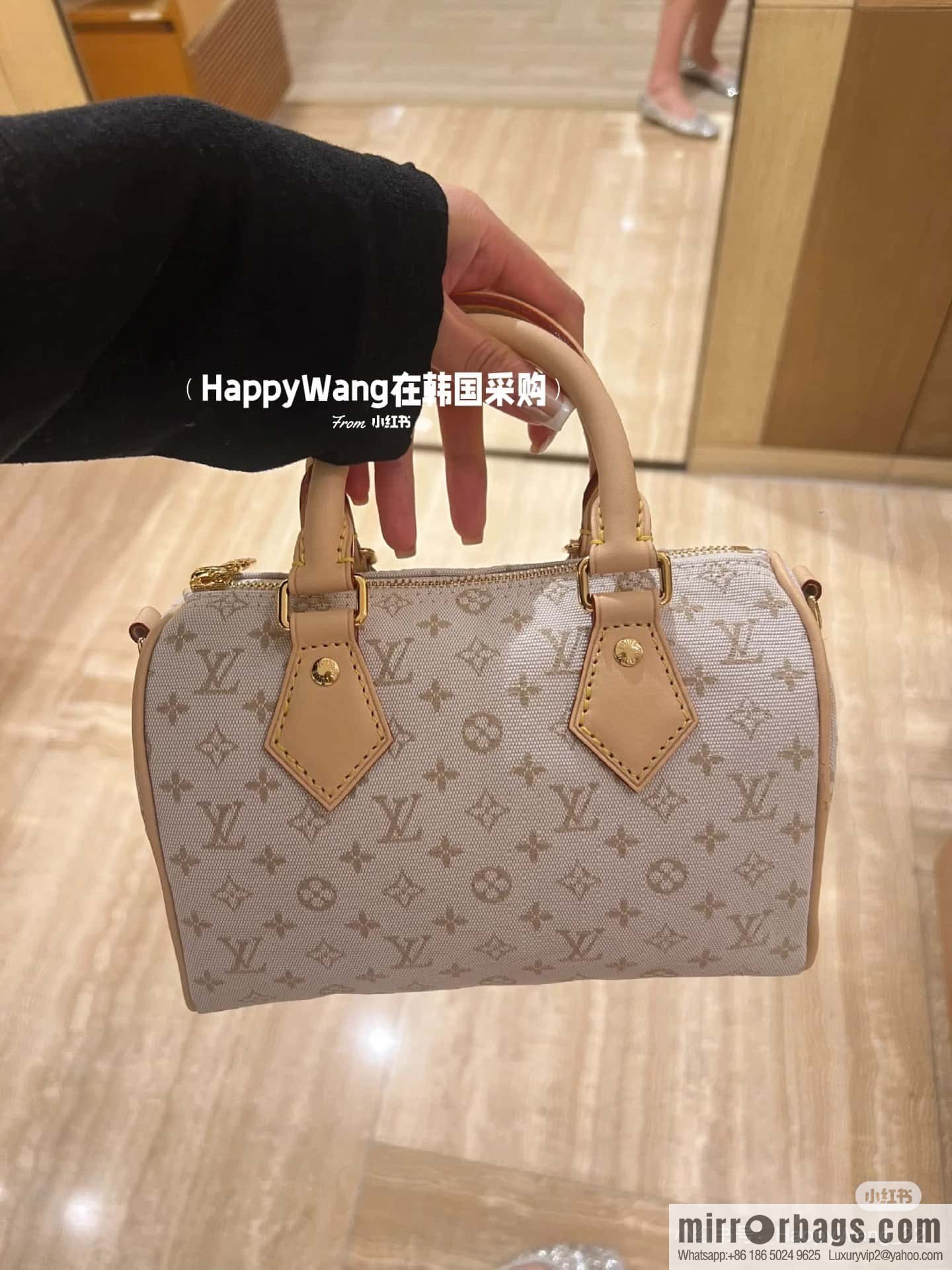 [Boutique‑grade] M12747 white denim, pillow bag speedy series Speedy Bandoulière 20 handbag