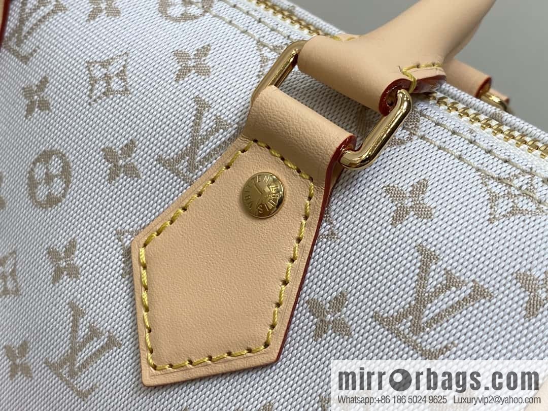 [Boutique‑grade] M12747 white denim, pillow bag speedy series Speedy Bandoulière 20 handbag