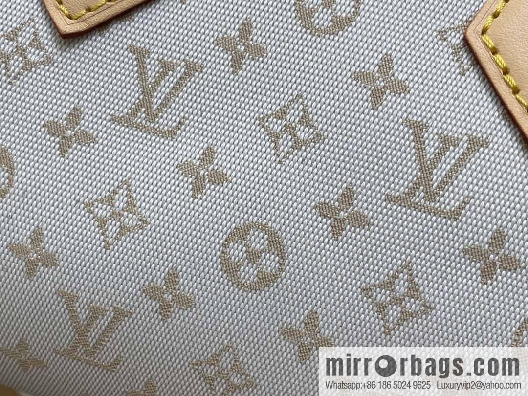 [Boutique‑grade] M12747 white denim, pillow bag speedy series Speedy Bandoulière 20 handbag