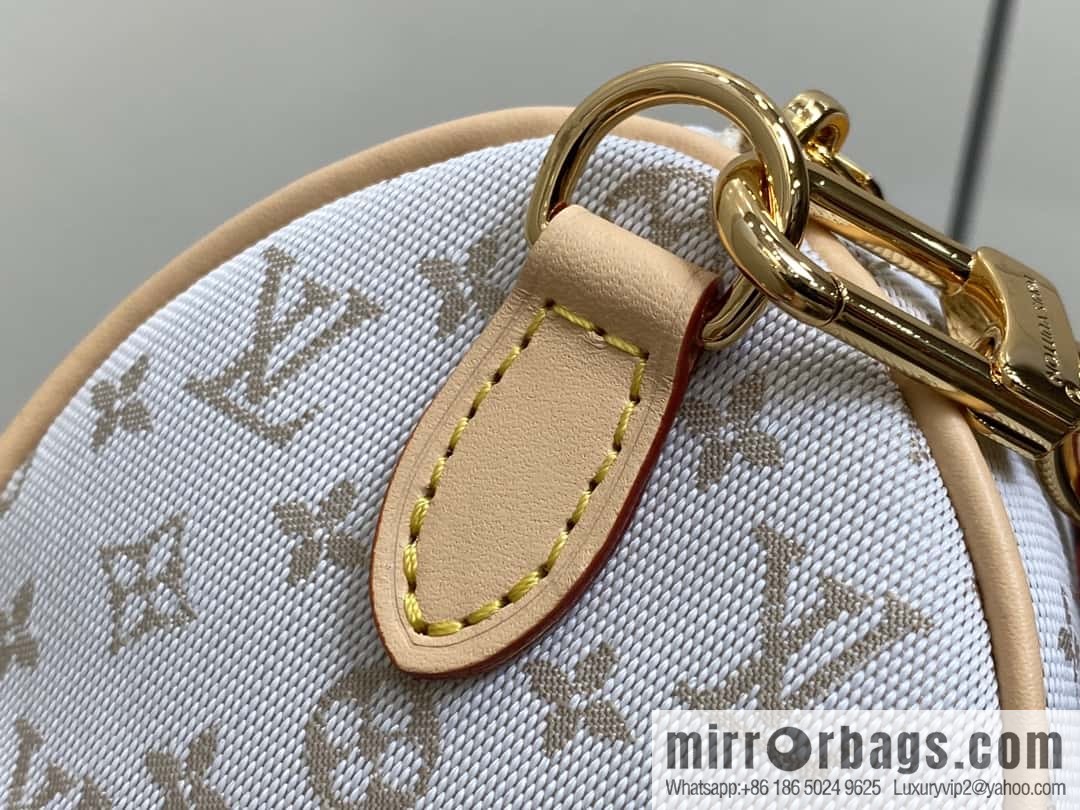 [Boutique‑grade] M12747 white denim, pillow bag speedy series Speedy Bandoulière 20 handbag