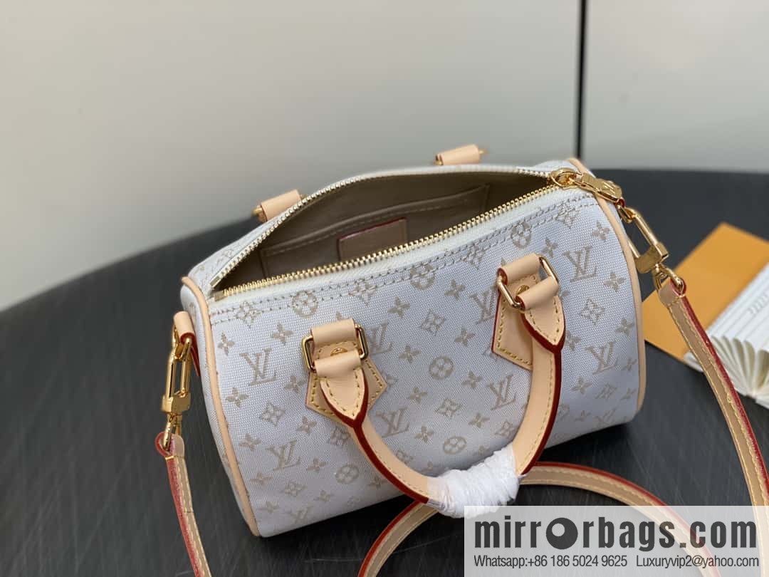 [Boutique‑grade] M12747 white denim, pillow bag speedy series Speedy Bandoulière 20 handbag
