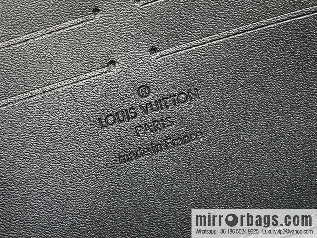 [Boutique‑grade] M11721 black embossed, full leather single zipper wallet series Zippy zipper wallet M60017 11721 black
