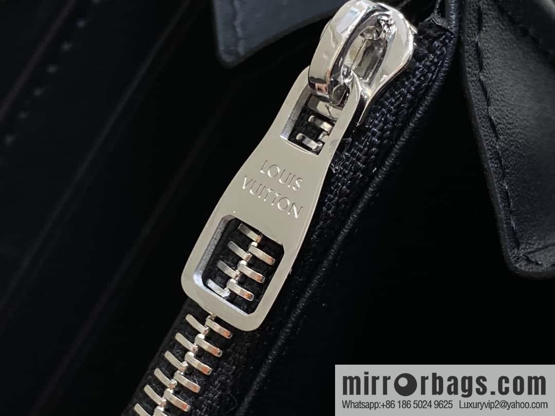 [Boutique‑grade] M11721 black embossed (plaid) full leather single zipper wallet series Zippy zipper wallet M60017 11721 black