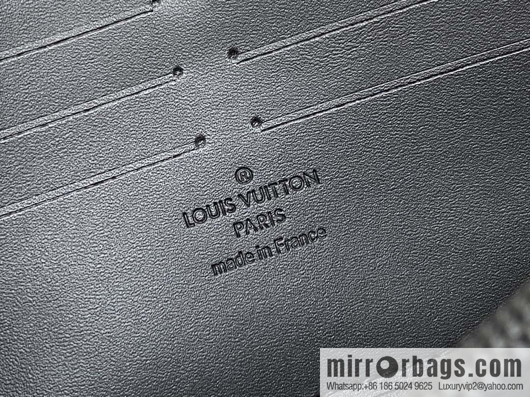 [Boutique‑grade] M11721 black embossed (lychee pattern) full leather single zipper wallet series Zippy zipper wallet M60017 11721 black