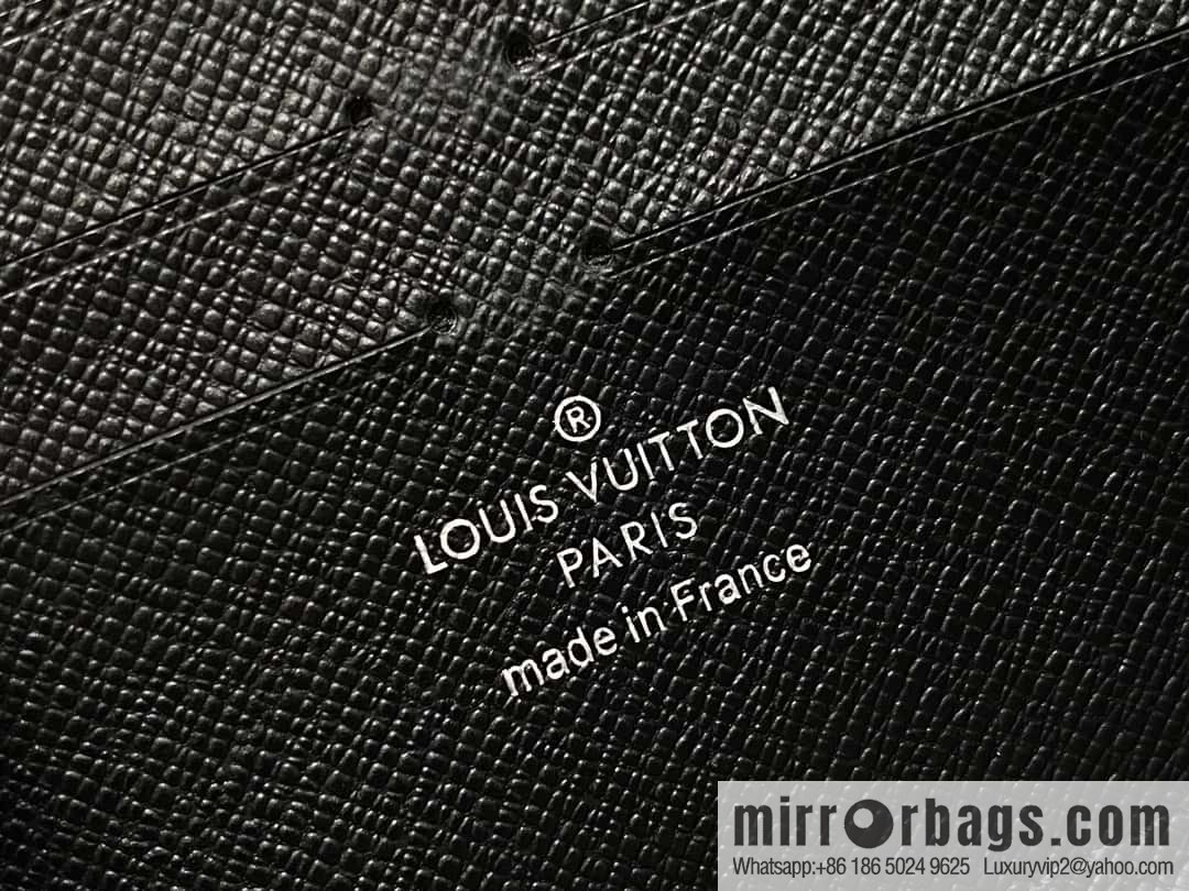 [Boutique‑grade] M31071 black cross pattern, full leather single zipper wallet series Zippy zipper wallet M60017 11721 black