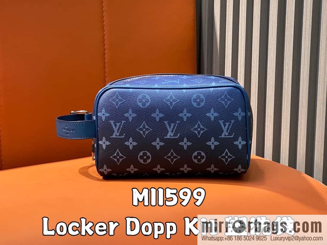 [Premium‑quality] M11599 blue gradual change toilet bag cosmetic bag series Locker Dopp Kit toilet bag
