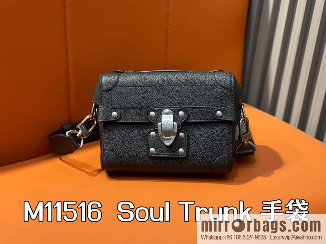 [Boutique‑grade] M11516 black full leather, men's bag box bag series, the new Soul Trunk handbag of the season