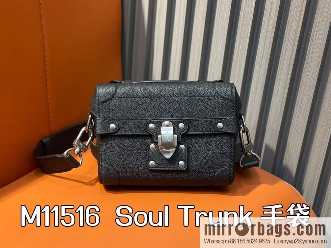 [Boutique‑grade] M11516 black full leather, men's bag box bag series, the new Soul Trunk handbag of the season