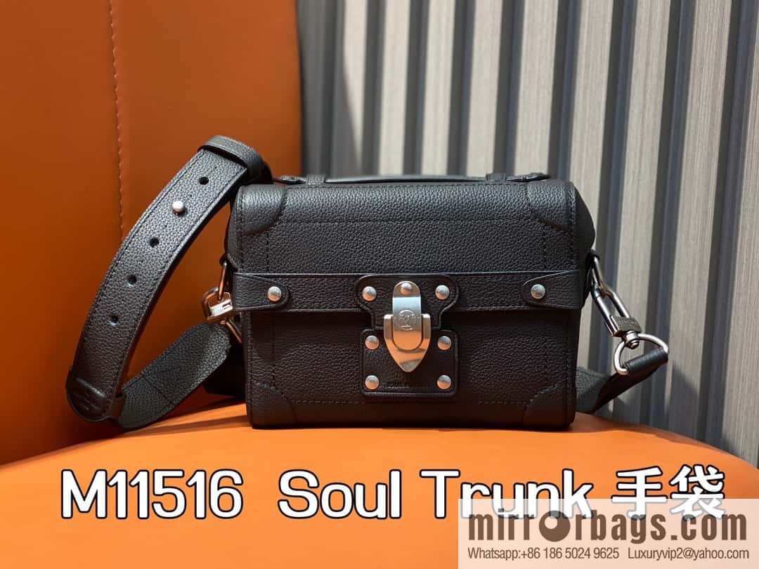 [Boutique‑grade] M11516 black full leather, men's bag box bag series, the new Soul Trunk handbag of the season