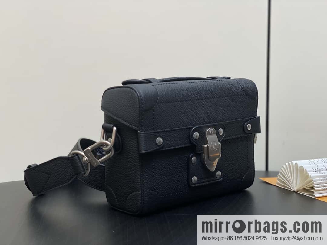 [Boutique‑grade] M11516 black full leather, men's bag box bag series, the new Soul Trunk handbag of the season