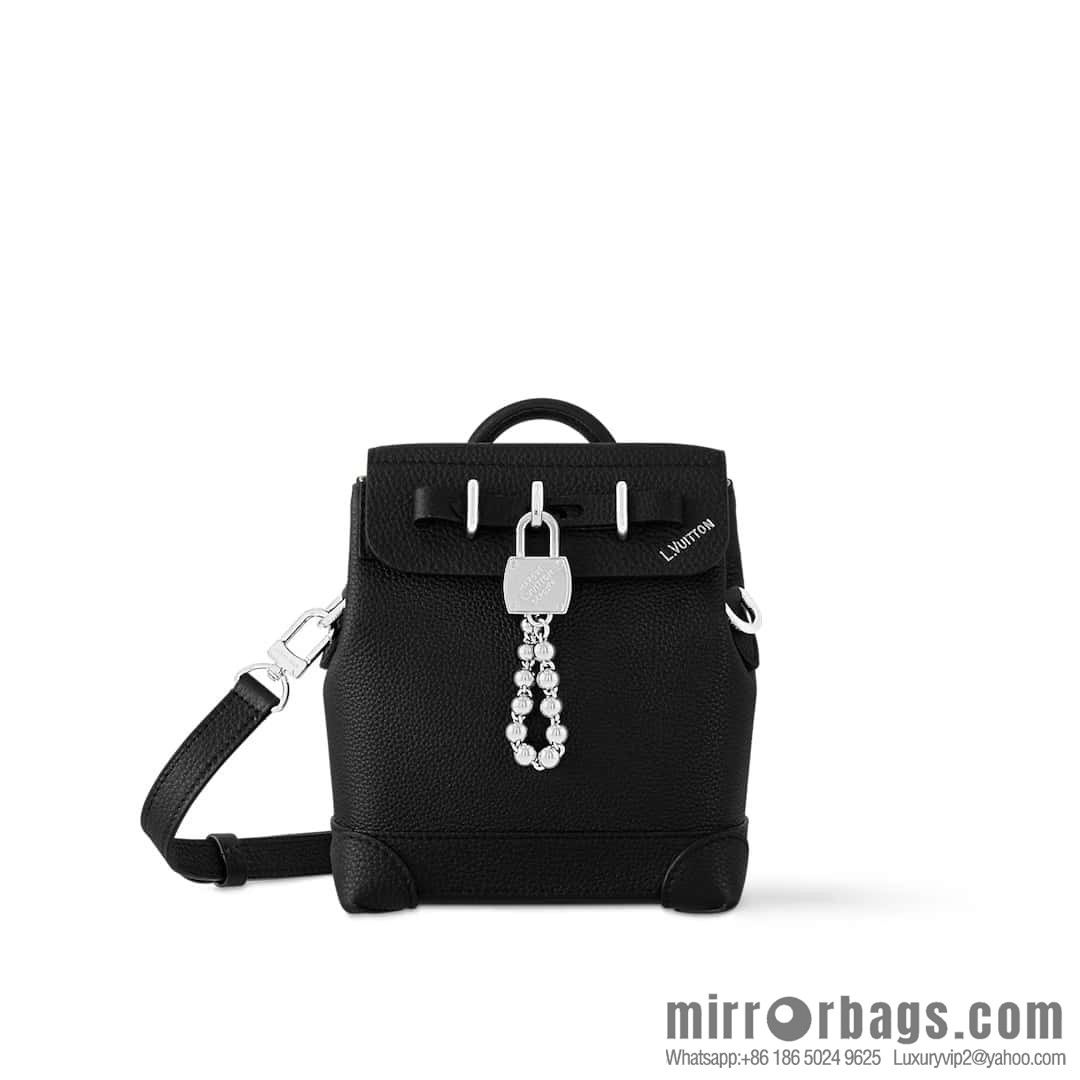 [Boutique‑grade] M11637 black full leather, mini schoolbag