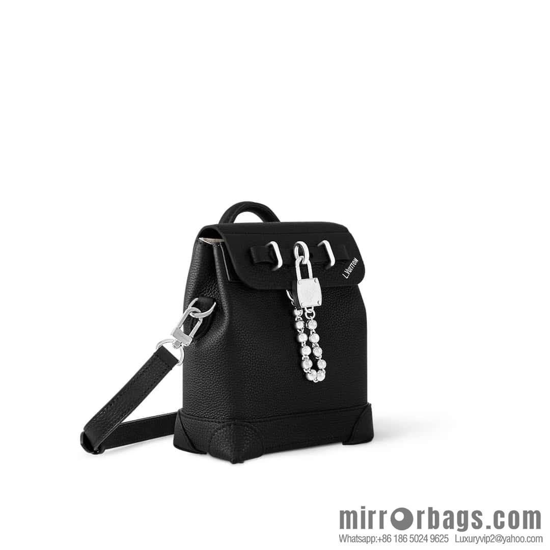 [Boutique‑grade] M11637 black full leather, mini schoolbag
