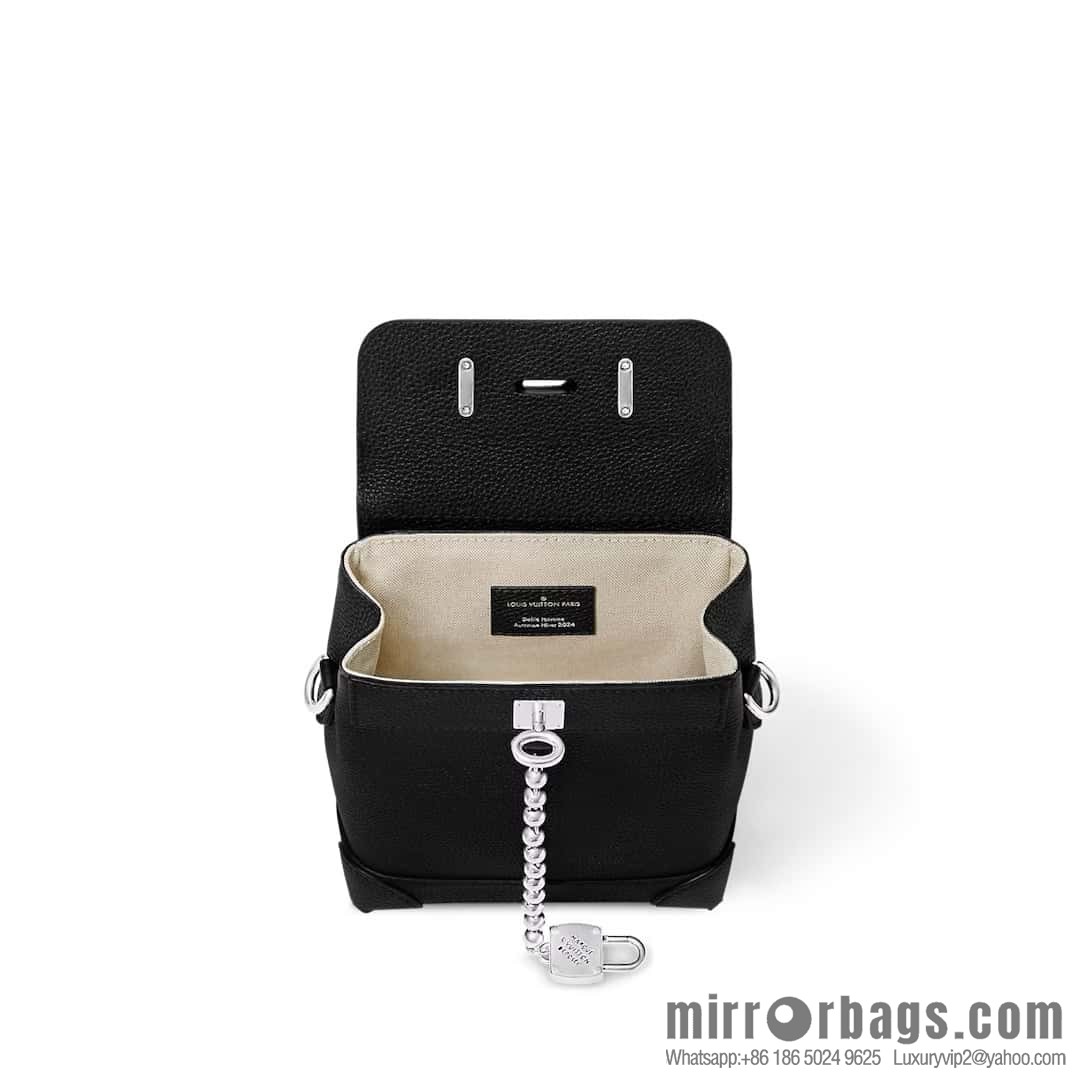[Boutique‑grade] M11637 black full leather, mini schoolbag