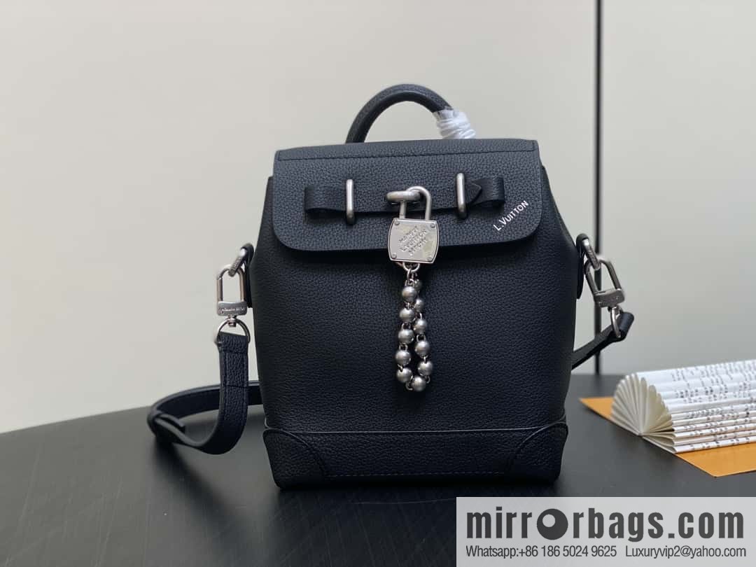 [Boutique‑grade] M11637 black full leather, mini schoolbag