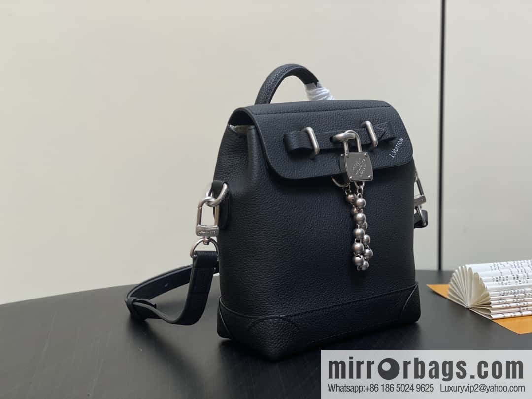 [Boutique‑grade] M11637 black full leather, mini schoolbag