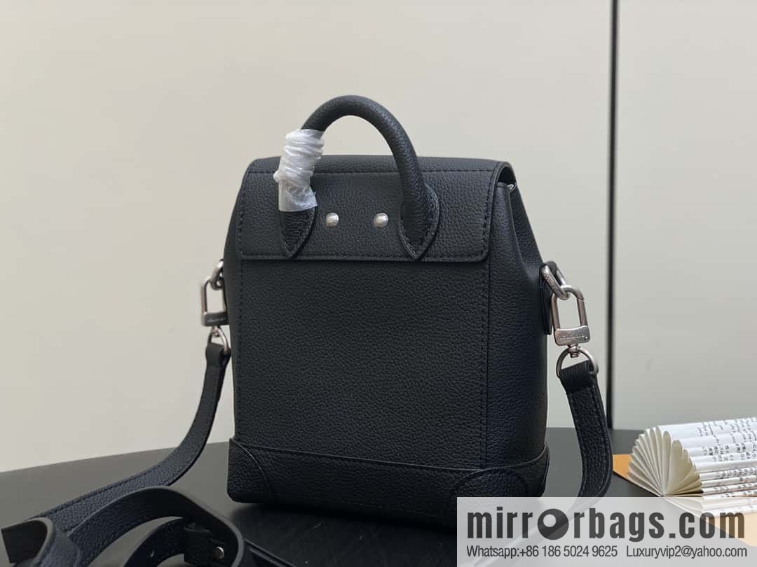 [Boutique‑grade] M11637 black full leather, mini schoolbag