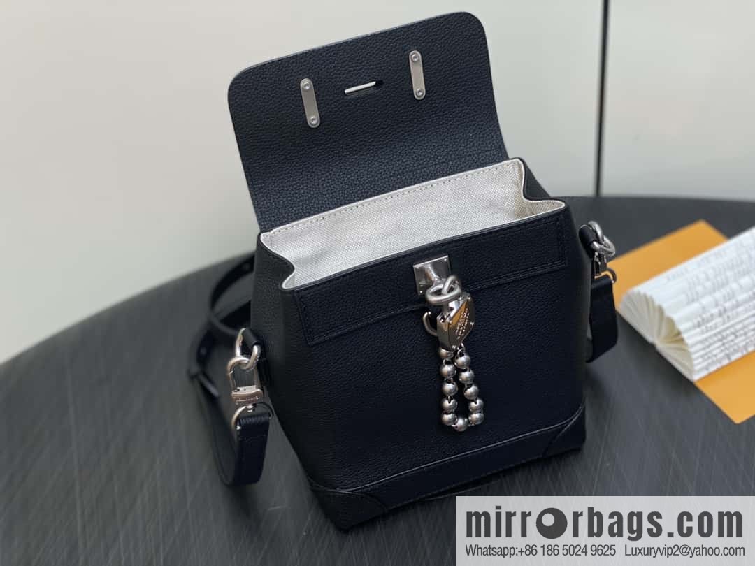 [Boutique‑grade] M11637 black full leather, mini schoolbag