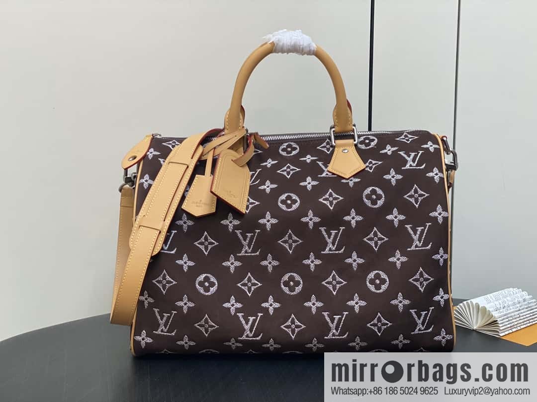 [Boutique‑grade] M24428 grinding dark brown, pillow bag speedy series Speedy P9 Bandoulière 40 Monogram Leather handbag