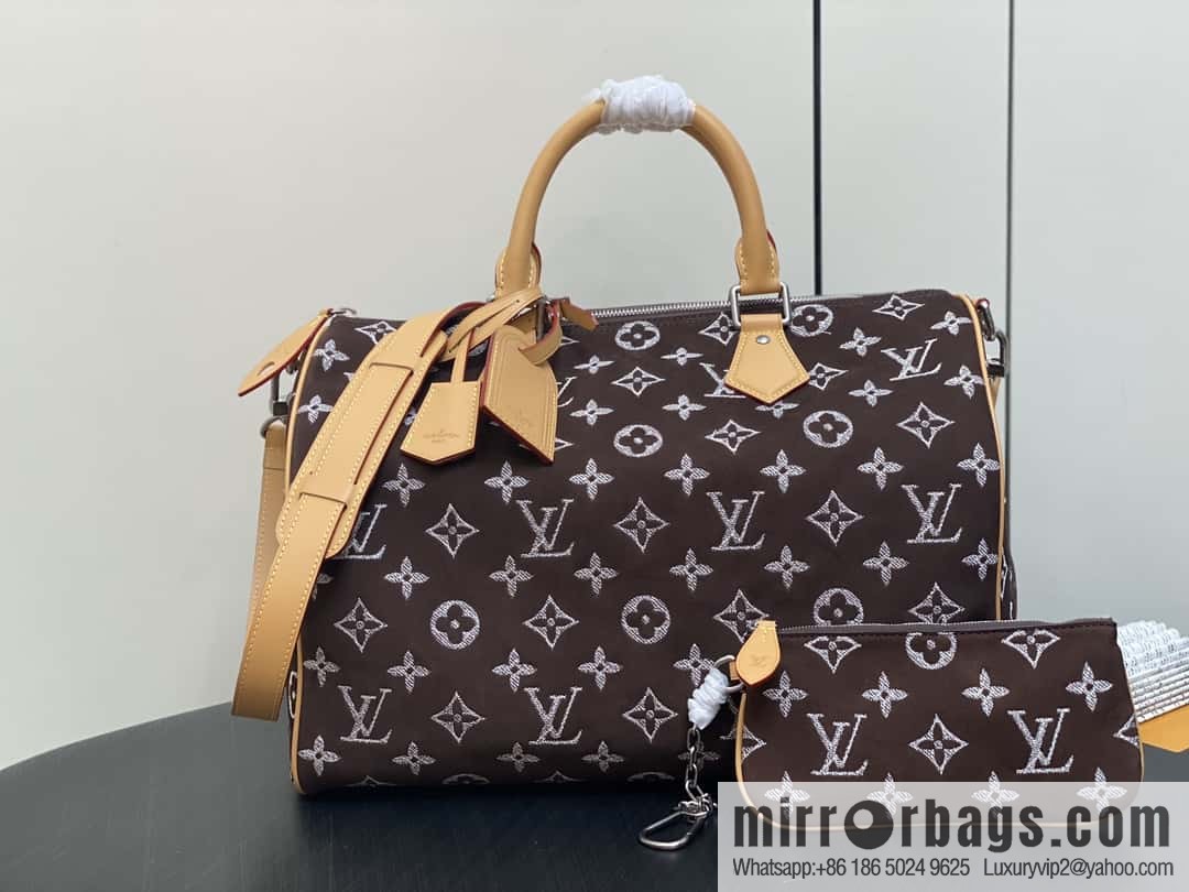 [Boutique‑grade] M24428 grinding dark brown, pillow bag speedy series Speedy P9 Bandoulière 40 Monogram Leather handbag