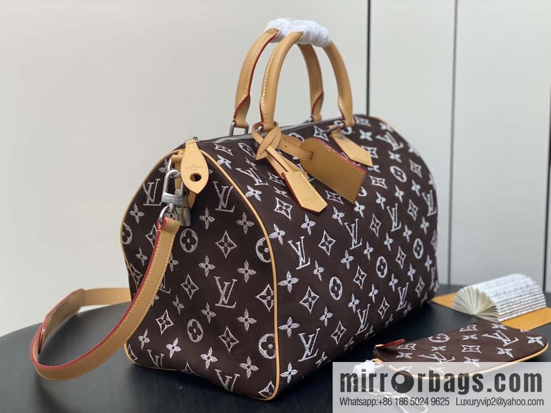 [Boutique‑grade] M24428 grinding dark brown, pillow bag speedy series Speedy P9 Bandoulière 40 Monogram Leather handbag